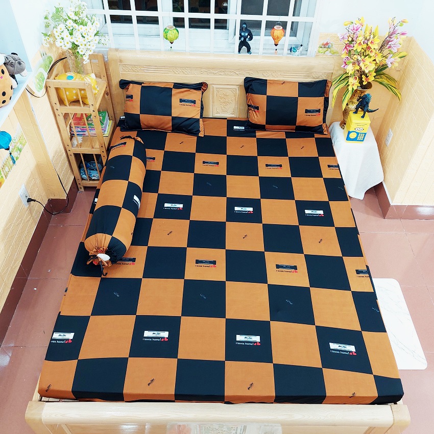 Bộ Drap thun Hàn Quốc đủ size từ 1m đến 1m8, Bộ chăn drap thun chất liệu thun cao cấp không nhăn tại Drap Long Việt