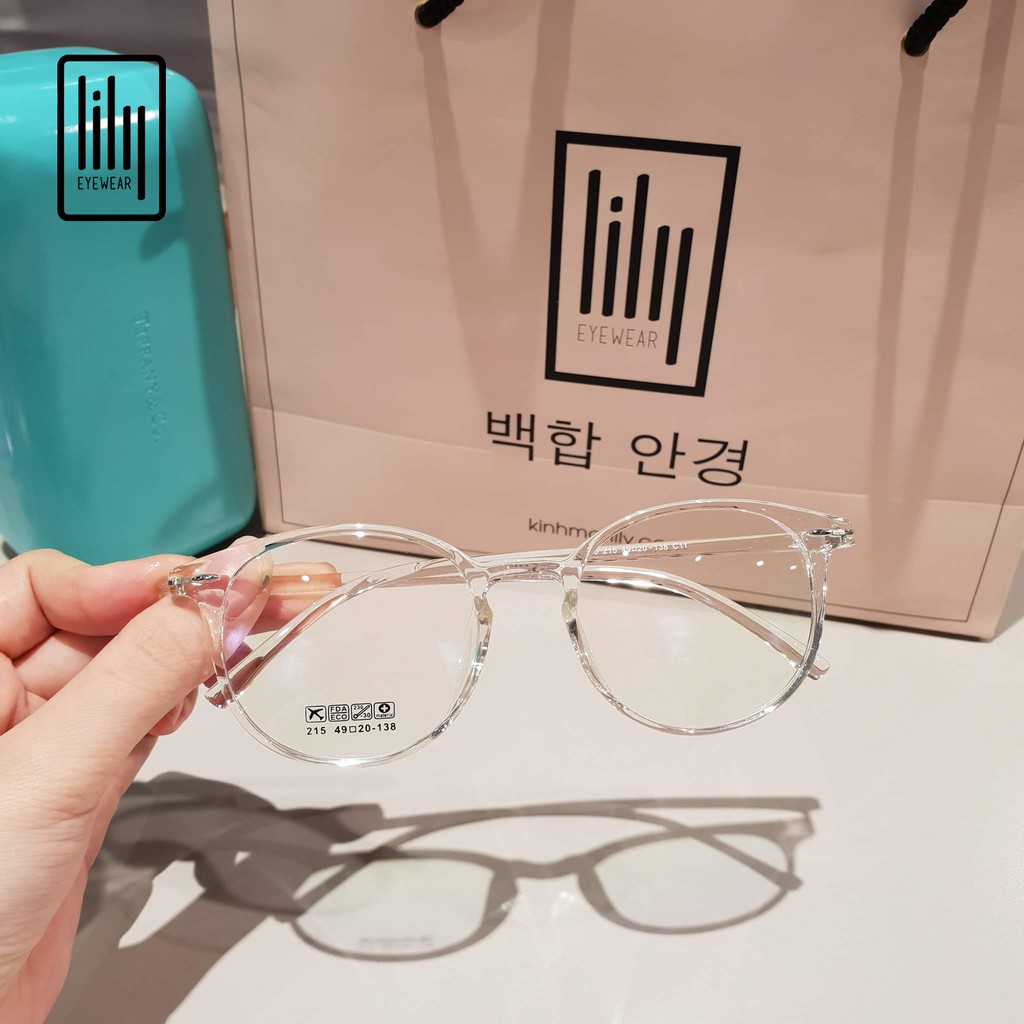 Gọng kính nữ Lilyeyewear chất liệu nhựa dẻo hàn mắt tròn thời trang nhiều màu sắc 215