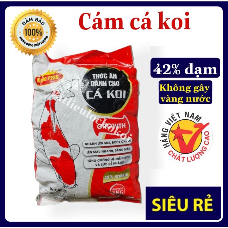 [Mã PET50 giảm 10% - tối đa 50K đơn 250K] cám king feed,cám cá koi king feed, thức ăn cá koi 42% đạm, mẫu mới 2021