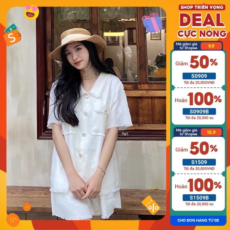 Áo dạ tweed set sơ mi kèm quần short hàng thiết kế by team lepe phong cách Hàn Quốc sang chảnh