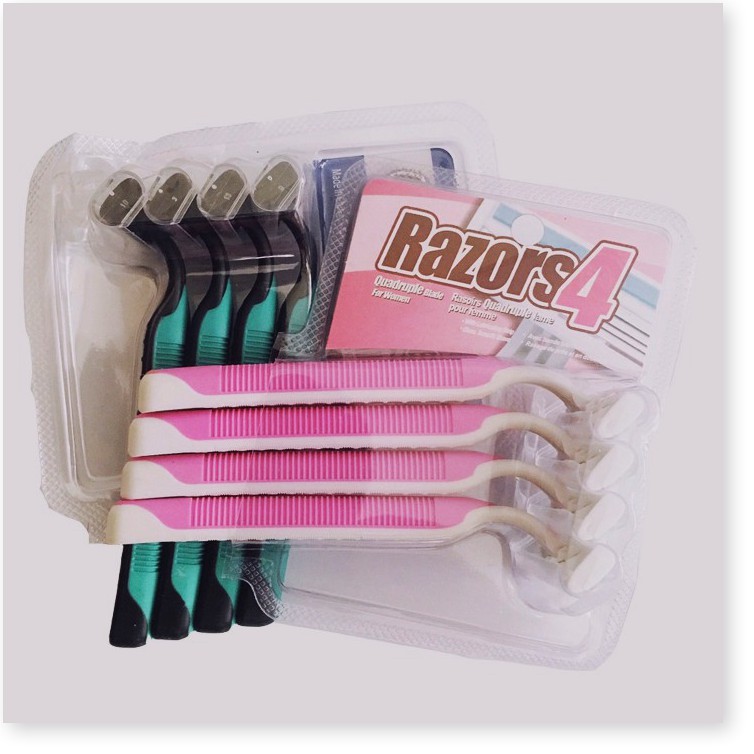 Dao cạo râu SALE ️ 4 Cây dao cạo râu Razors hệ thống 3 lưỡi sắc bén, thông minh, tránh những tổn thương trên da 5374