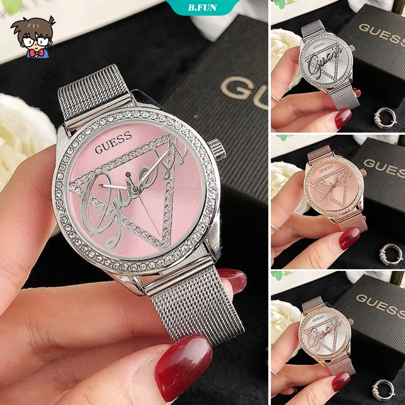 Đồng Hồ Thạch Anh Kim Cương 36mm Màu Vàng Hồng Hoạt Động Dành Cho Nữ [FUN]