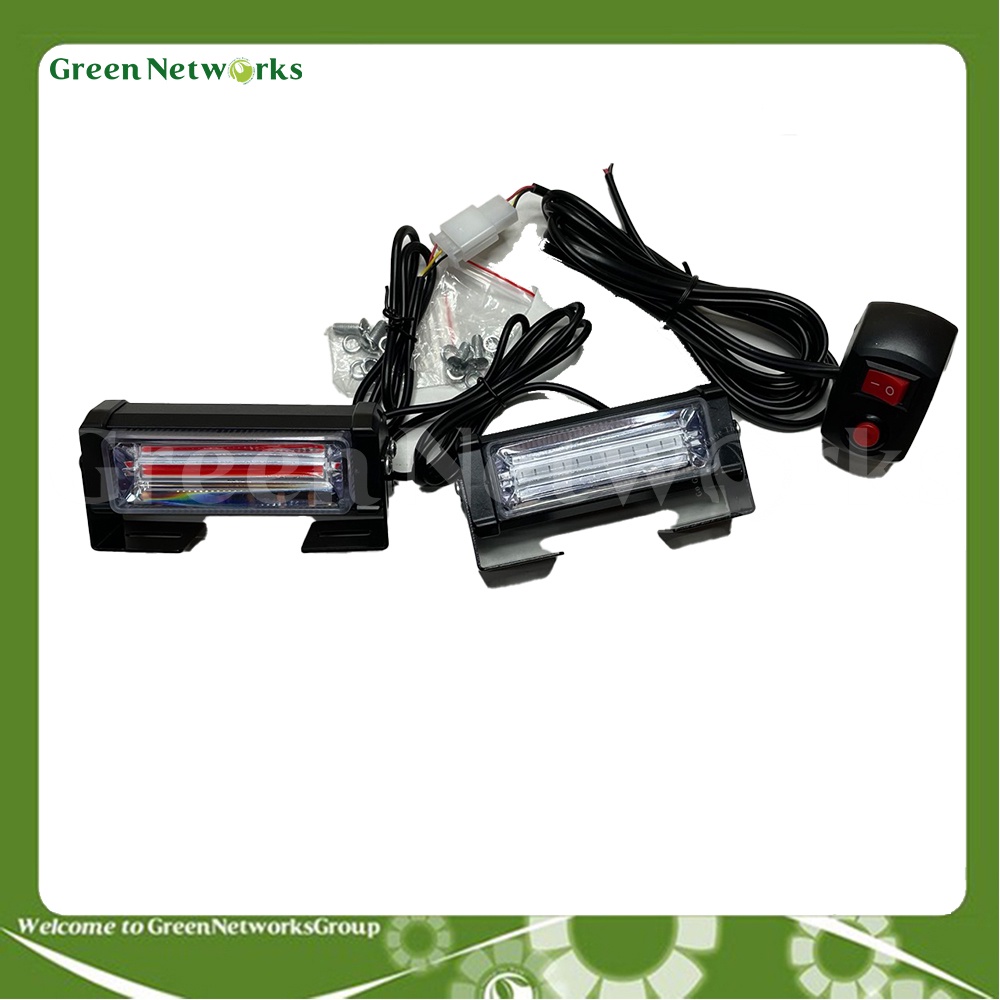 Đèn LED nhấp nháy xanh đỏ kiểu police, đèn khẩn cấp cho các loại xe tải và xe ô tô (12V) - GreenNetWorks