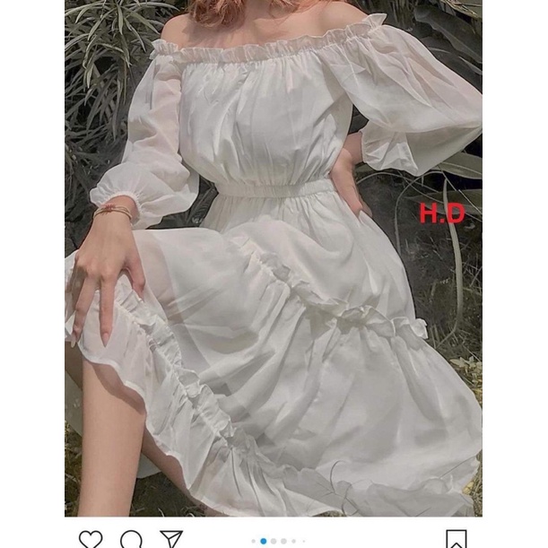 Váy chun tay 3 tầng