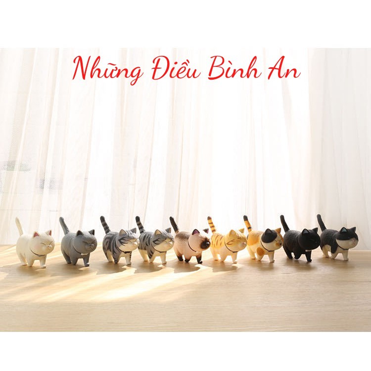 Sét 9 chú mèo đi bộ đáng yêu đầu xoay 360 độ / Tượng mèo dễ thương 💕FREESHIP 50k💕 - Những Điều Bình An