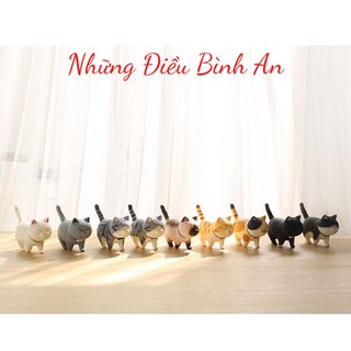 Sét 9 chú mèo đi bộ đáng yêu đầu xoay 360 độ / Tượng mèo dễ thương 💕FREESHIP 50k💕 - Những Điều Bình An