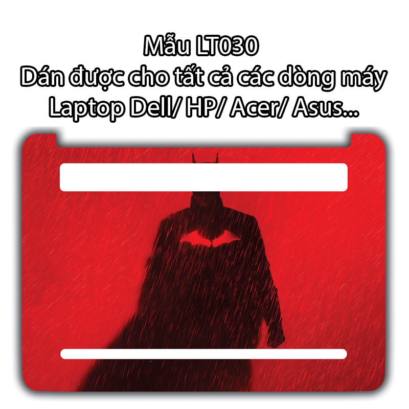 Miếng Dán Laptop - Mẫu LT030 hình Batman đỏ - Dán cho Dell, Hp, Asus, Lenovo, Acer, MSI, Surface,Vaio, Macbook