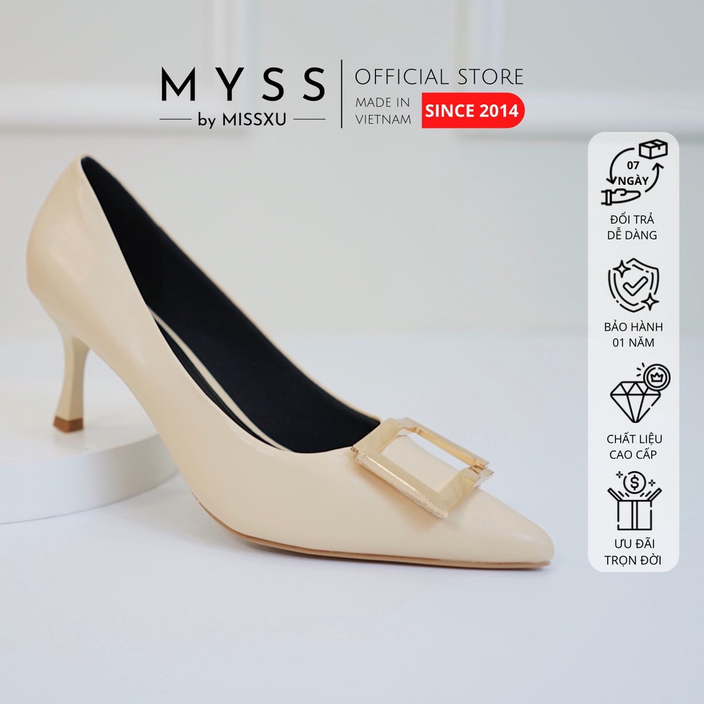 Giày mũi nhọn nữ khoen vuông 5cm thời trang MYSS - CG215