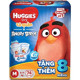 Bỉm Huggies  Angrybirds tã quần tặng 8 miếng đủ sz M,L,XL,XXL