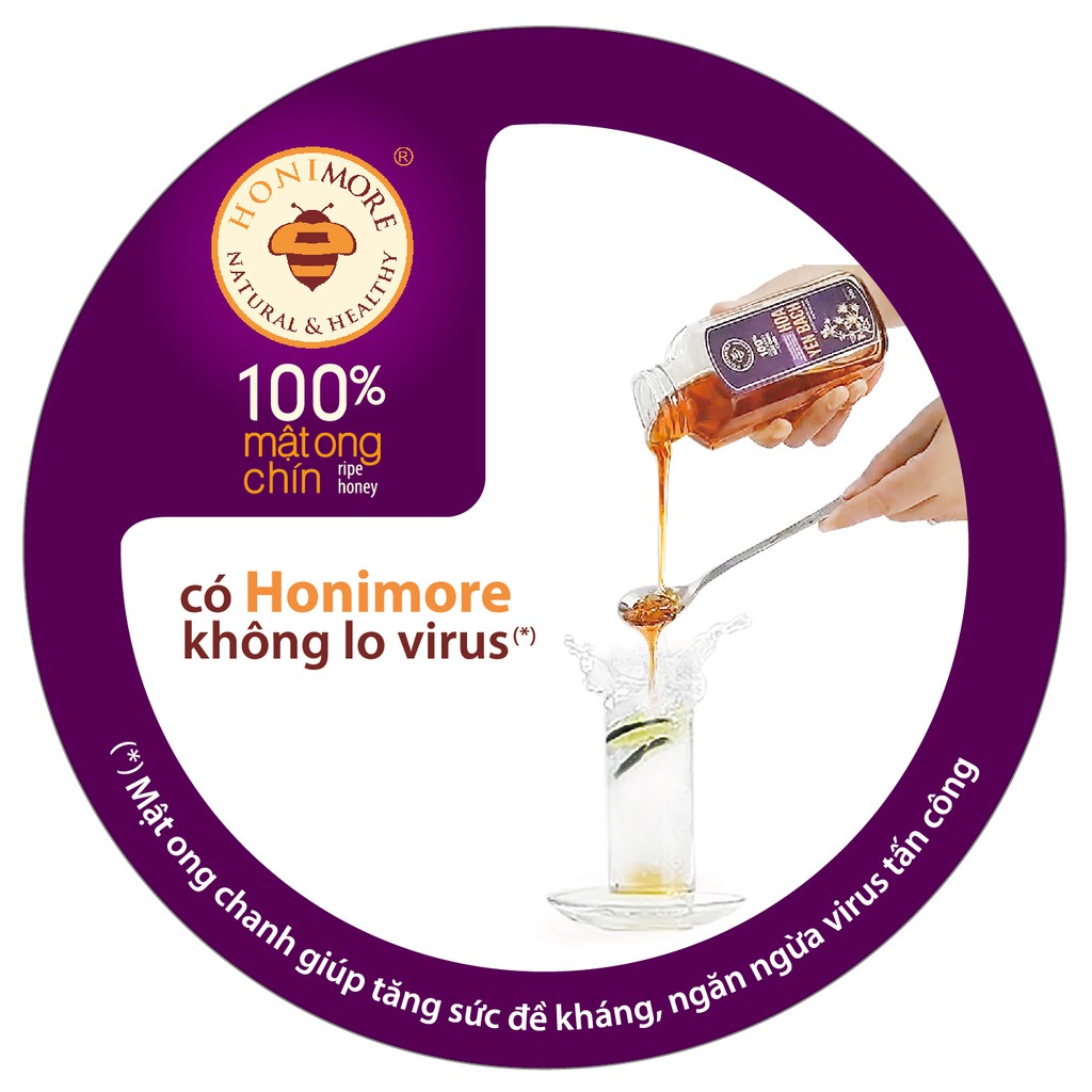 Mật ong nguyên chất Honimore hoa Yên Bạch 500g - mật ong rừng tăng cường sức đề kháng, tốt cho dạ dày, làm đẹp da