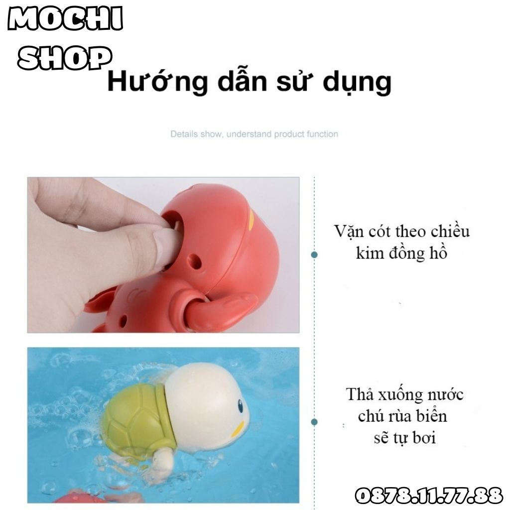 Rùa Con Thả Bồn Tắm Cho Bé Dễ Thương – Đồ Chơi Dây Cót Nhà Tắm Mini Hình Con Rùa Nhiều Màu Sắc