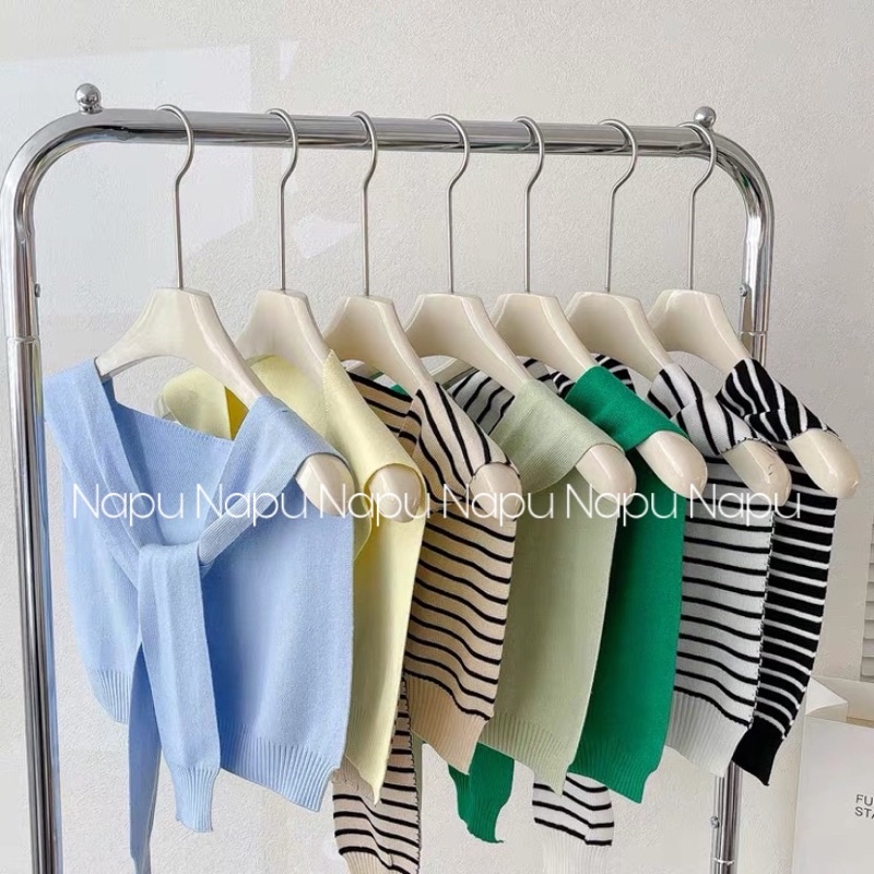 Áo Khoác Len Dệt Kim Tay Dài Thắt Nút Vai Phong Cách Hàn Quốc Dành Cho Nữ
