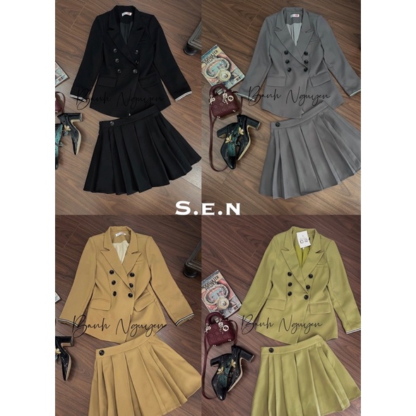 Set áo vest + chân váy