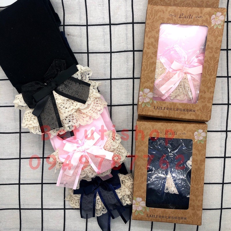 ⚡️ Big sale⚡️ Quần tất len k bàn có nơ ren  cho bé loại đẹp có hộp đựng size cho bé từ 10-35kg