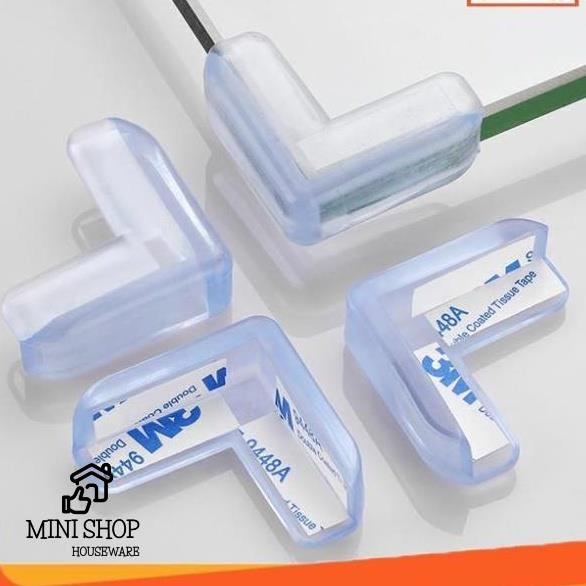 Miếng Bịt Góc Bàn, Cạnh Bàn Bằng Silicon Kèm Băng Dính Loại 1 Nhiều màu.