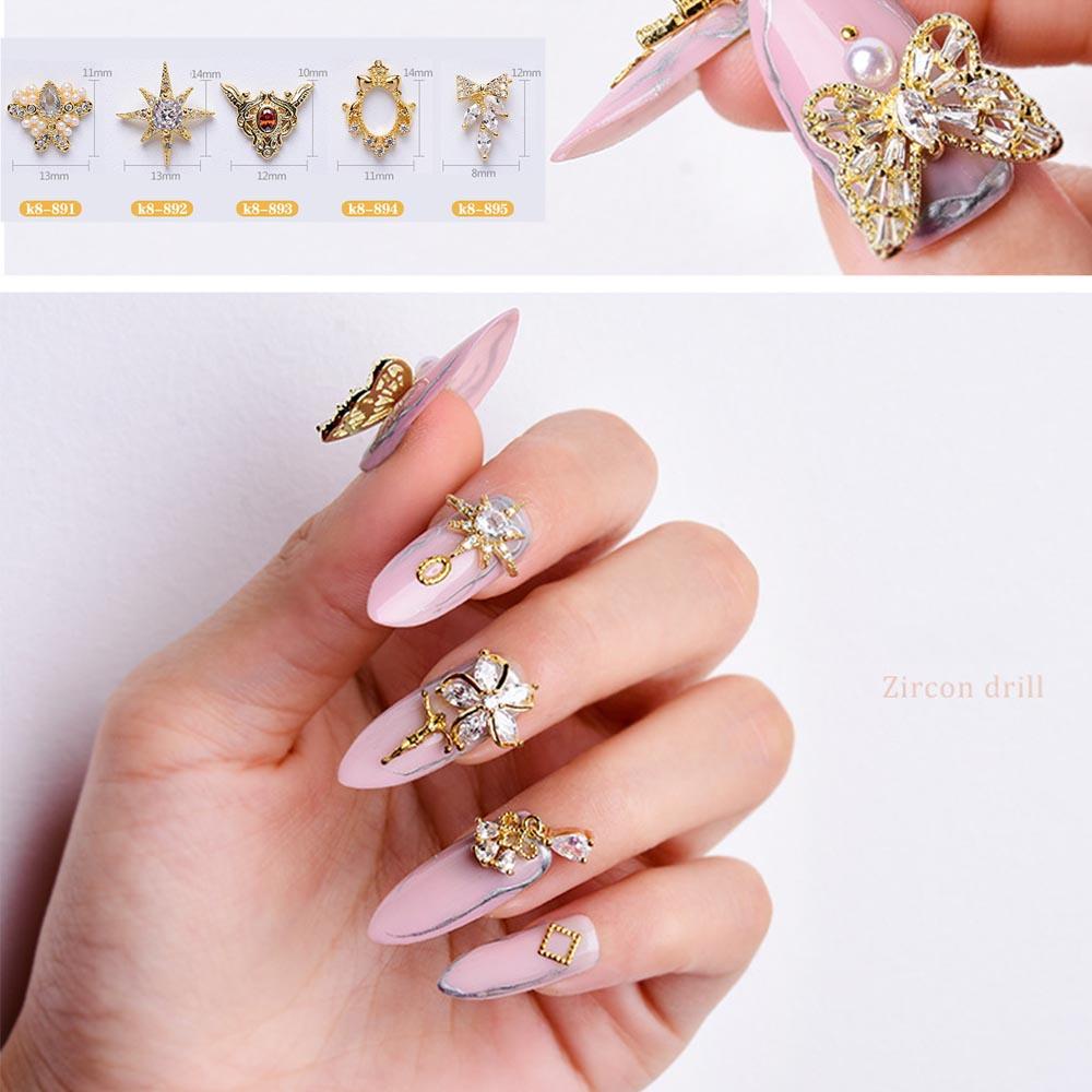 Phụ Kiện Trang Trí Móng Tay Xinh Xắn Chất Lượng|Phụ Kiện Kim Loại Trang Trí Móng Tay Hình Bướm Sang TrọngMặt Dây Chuyền Kiểu Dáng Dễ Thương Xinh Xắn