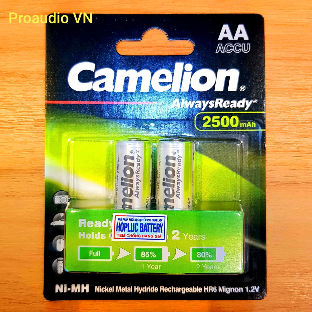 PIN SẠC CHÍNH HÃNG CAMELION AA2500 mAh MỚI NHẤT(2021) - Dùng tốt cho Micro không dây - Máy chụp ảnh - Đồ chơi điện tử