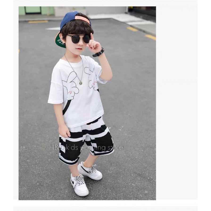 SIÊU PHẨM - SÉT BÀN TAY HÈ CHO BÉ TRAI QUẦN LỬNG cotton 4c size 7-20kg