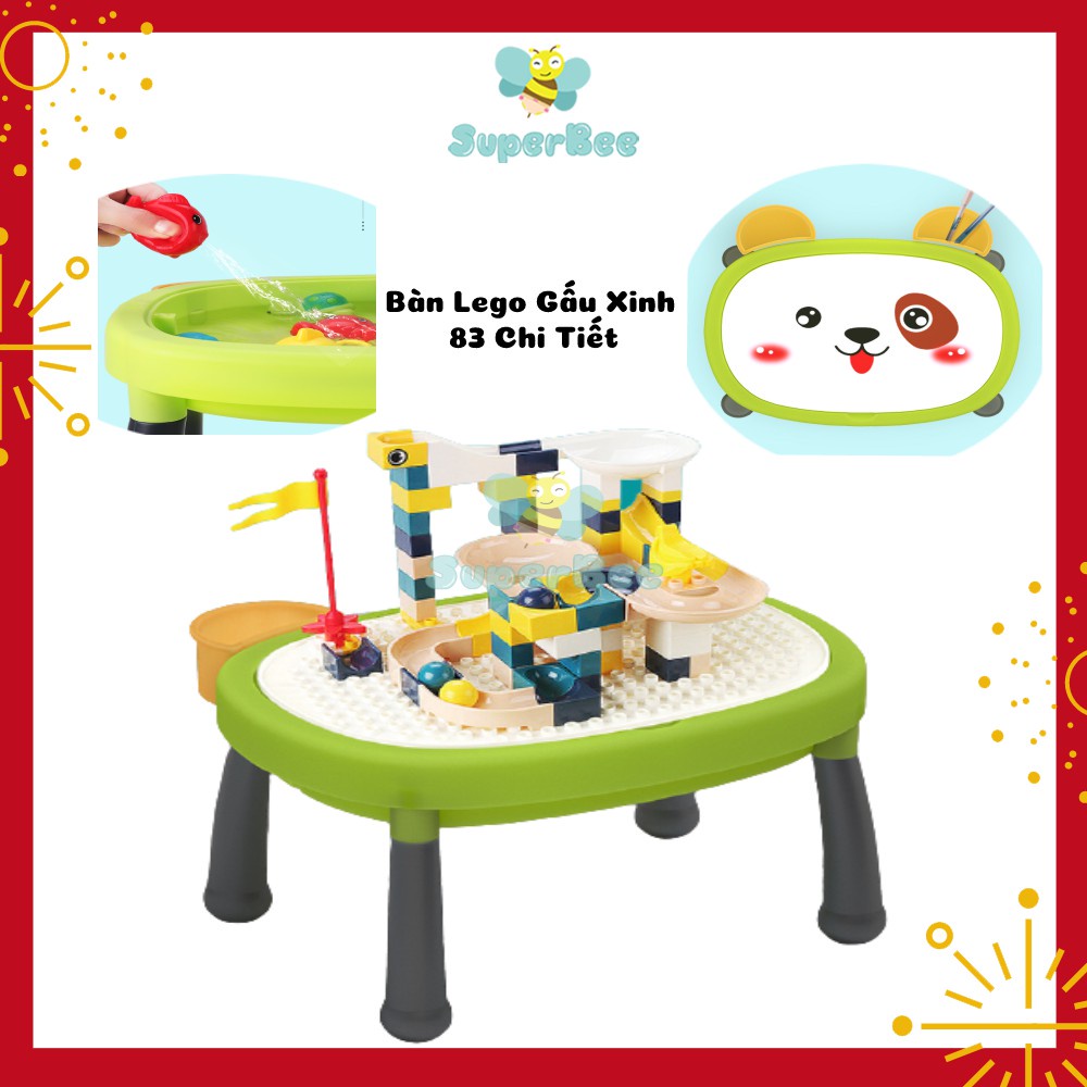 Đồ Chơi Bàn LeGo đa năng  Hình Gấu Đáng Yêu SuperBee, Lắp Ráp, Xếp Hình Lắp Ráp Cho Bé
