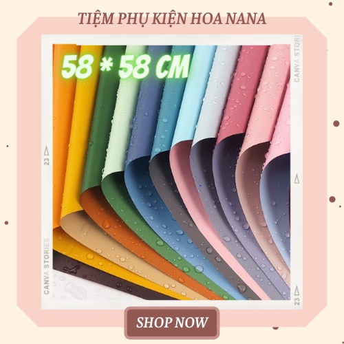 [SẤP NGUYÊN] Giấy Gói Hoa Khổ 58*58cm ❤️2 MÀU 2 MẶT❤️ Loại Đẹp, Không Thấm Nước, Đa Dạng Màu Sắc