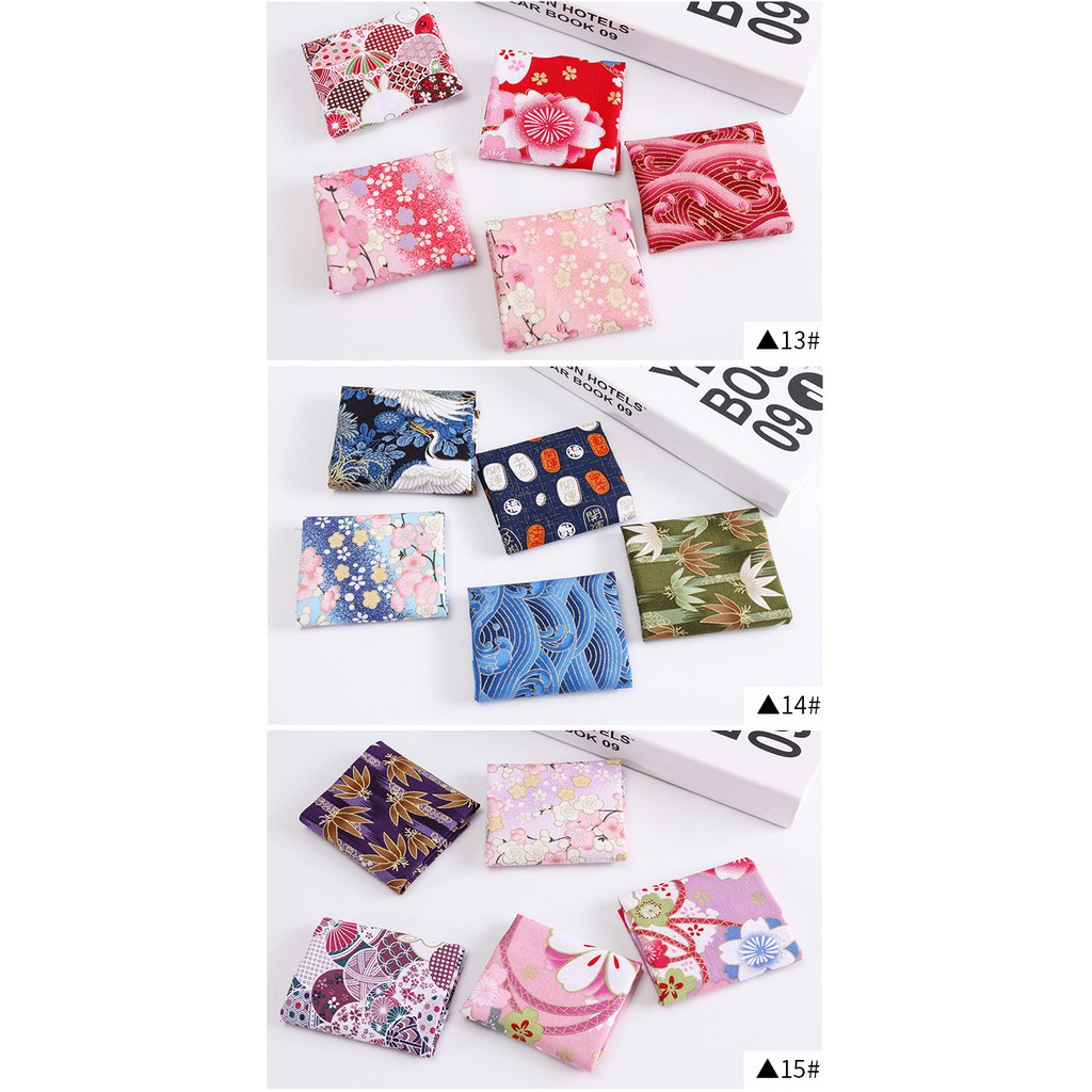Set 5 Tấm Vải 100% cotton 20x24cm Phong Cách Nhật Bản
