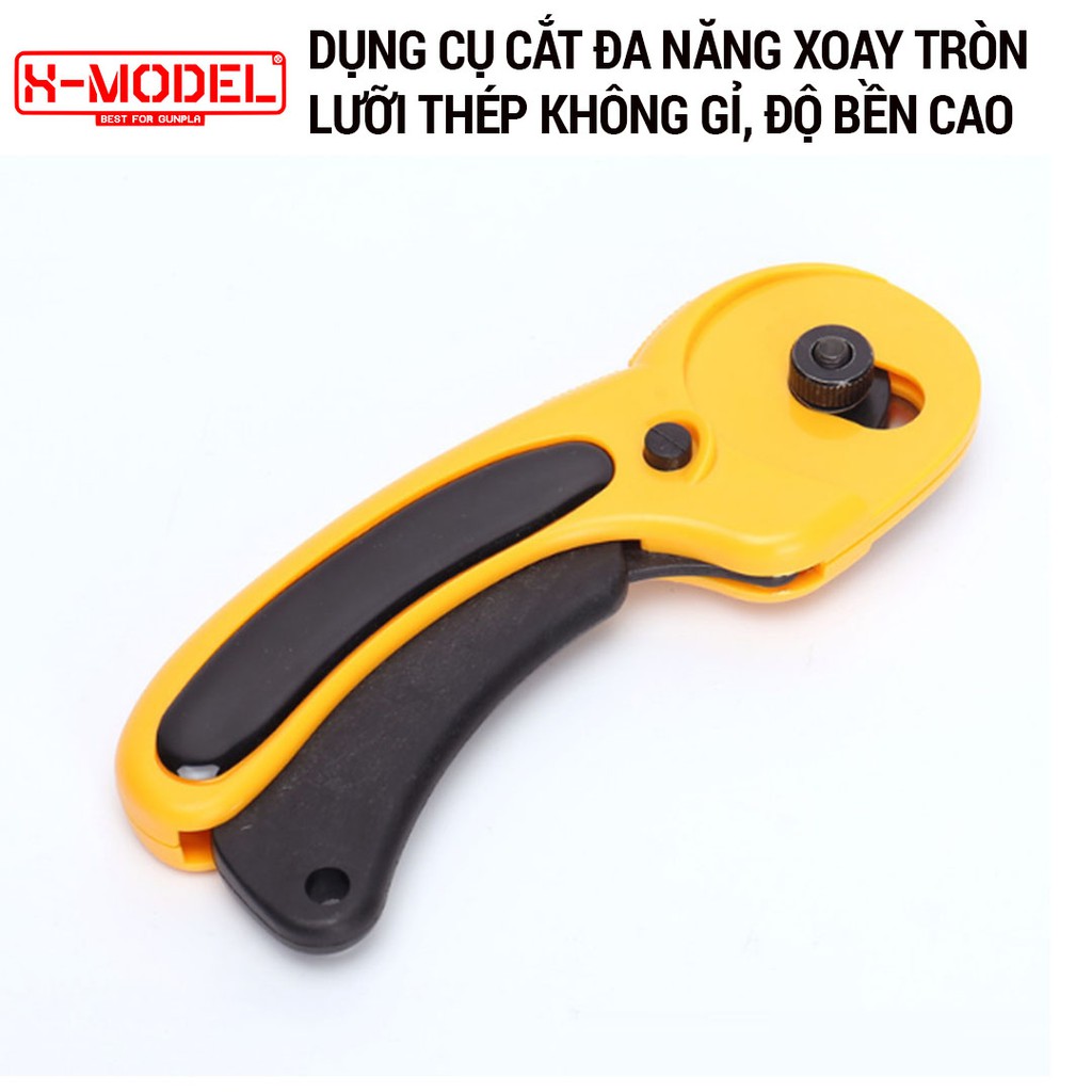Dụng cụ cắt xoay tròn đa năng 45mm(màu vàng) lưỡi thép không rỉ, tay cầm tiện lợi, khóa bấm cố định hiện đại XMODEL XM45