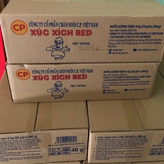 1 Thùng xúc xích tiệt trùng CP size 200gr×20 gói