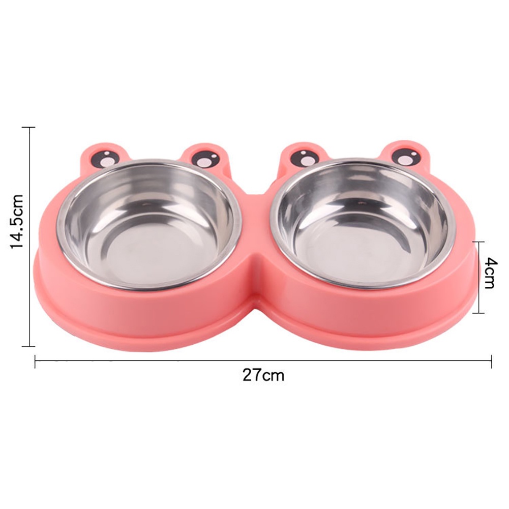 Tô/bát/dĩa BằNg ThéP Không Gỉ HìNh ẾCh Dễ Thương Cho Thú Cưng