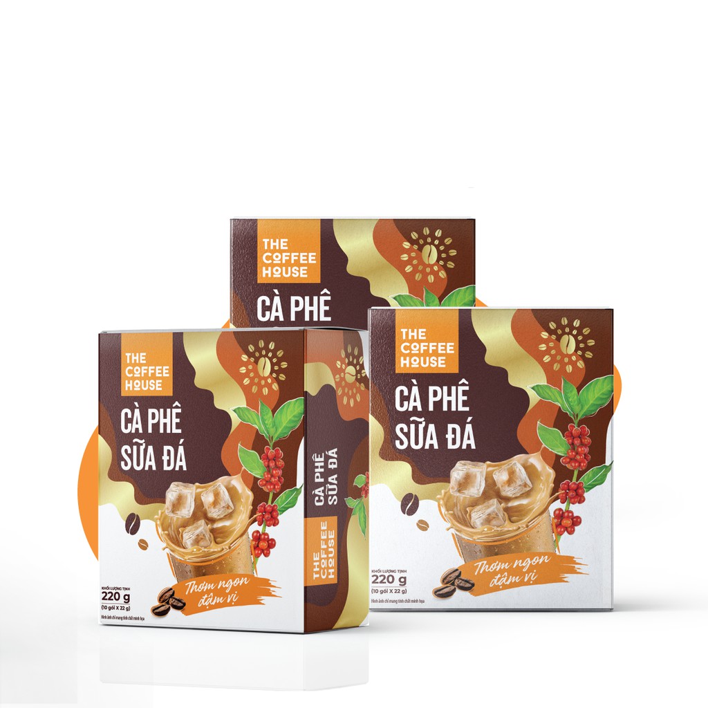 Combo 4 hộp Cà phê sữa đá hòa tan The coffee house- Hộp 10 gói x 22gr