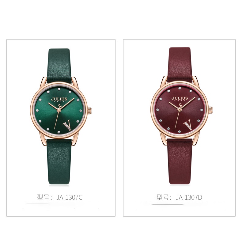 CHÍNH HÃNG Đồng hồ nữ DW04 Juli Hàn Quốc dây da kiểu dáng hiện đại (nhiều màu)