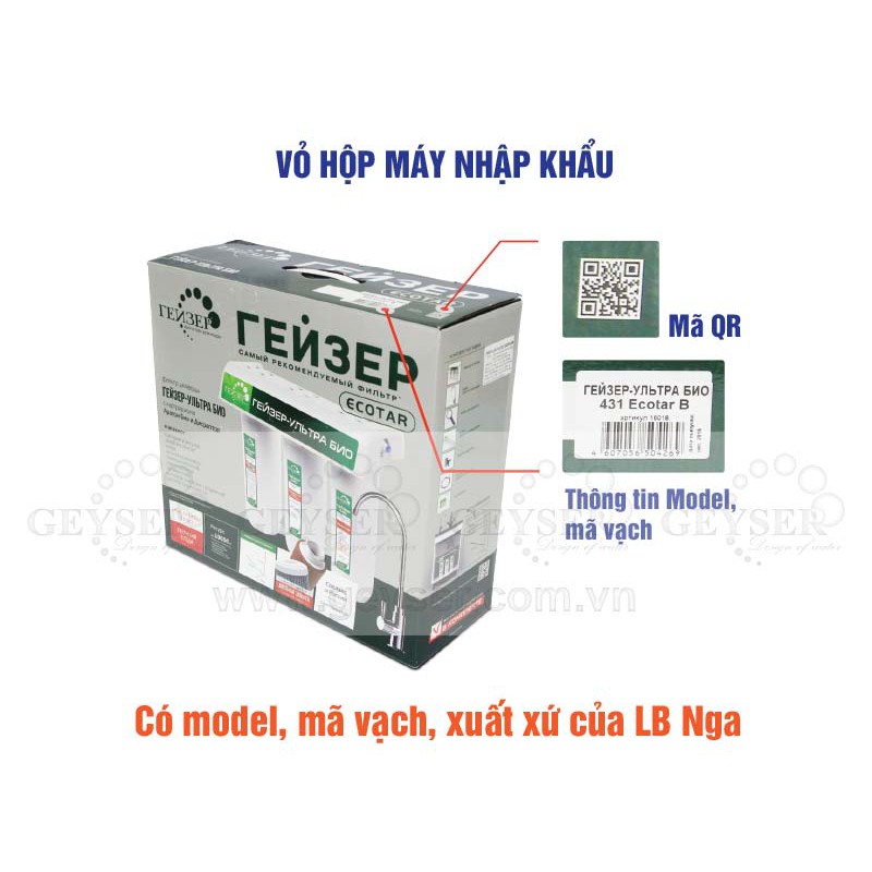 [Mã 267ELSALE1 giảm 5% đơn 3TR] Máy lọc nước nano Geyser ECOTAR 4 made in Russia