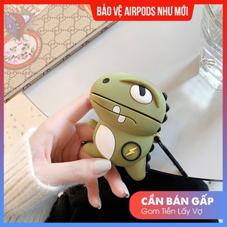 [Tặng Kèm Móc Treo] Airpod Case Đựng Tai Nghe Airpods 1&2 Khủng Long Tia Chớp Chất Liệu Silicon Dẻo
