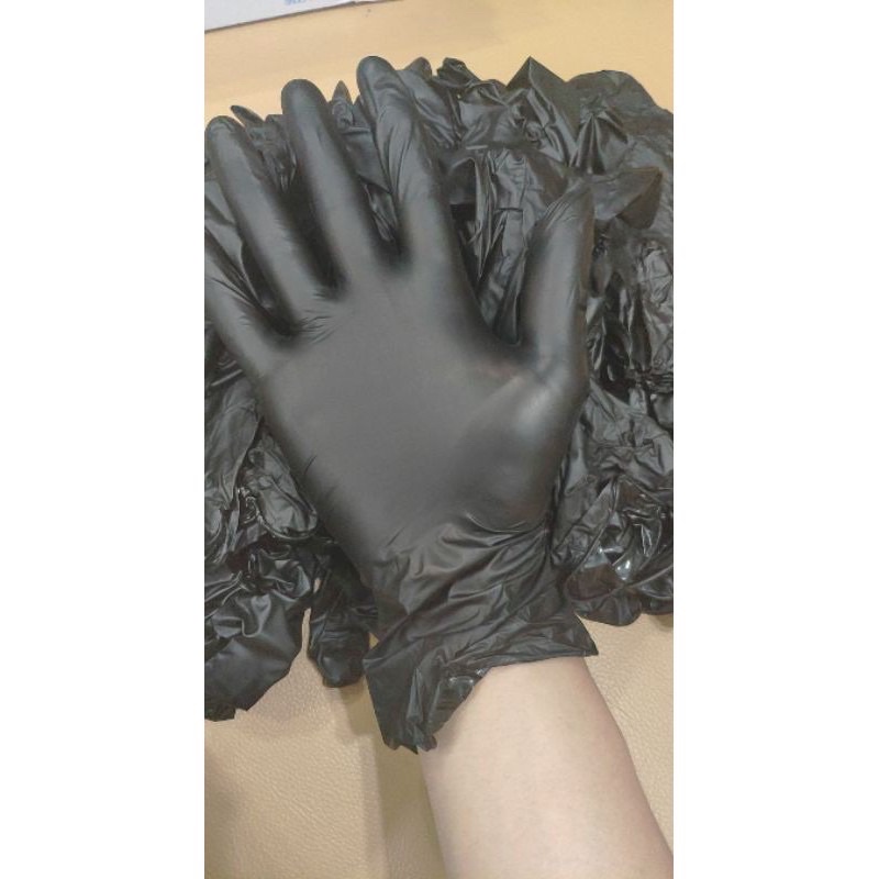 Găng tay đen y tế hộp 100c (có bột)