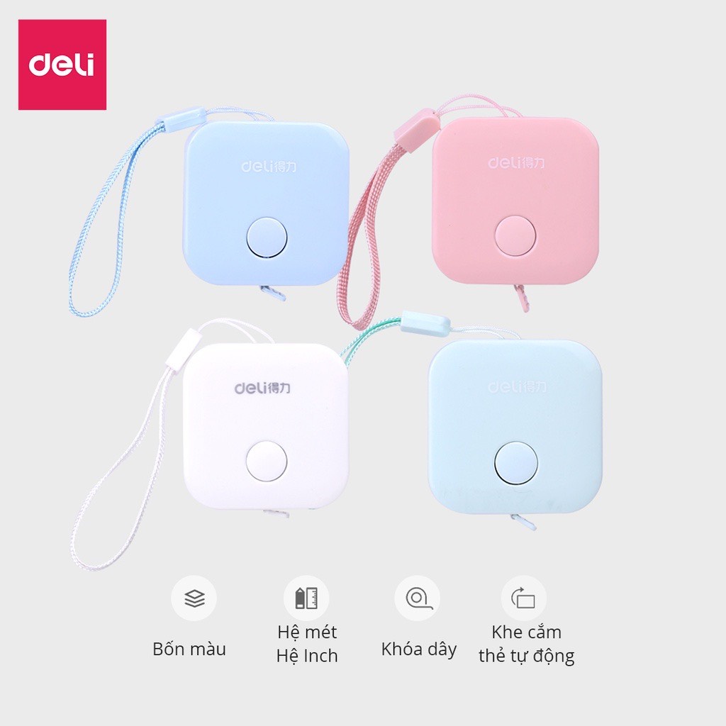 Thước dây da cuộn Deli - 1.5m - 1 chiếc - 79650