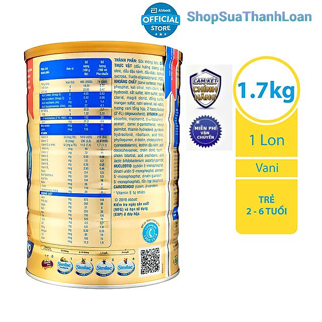 [HSD T1-2023] Sữa bột Similac Eye-Q 4 (1.7kg) HMO Gold Label