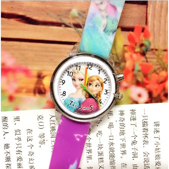 Đồng hồ cho bé gái hình Elsa và Anna tuyệt đẹp có đèn led (hồng) | BigBuy360 - bigbuy360.vn