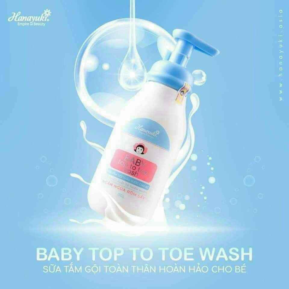 Sữa tắm gội thảo dược Hana Baby top to toe wash -Hanayuki Chính Hãng 100%