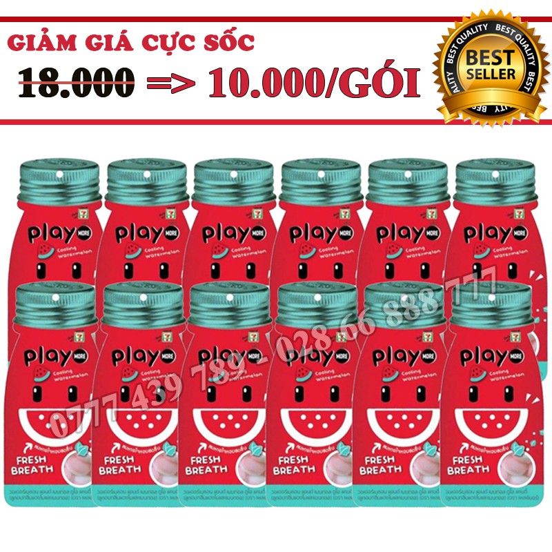 [Freeship 150k] Kẹo Playmore Dưa Hấu/Xí Muội/Táo - Hàng Xách Tay Chính Hãng Thái Lan - Siêu Thị 7Ele