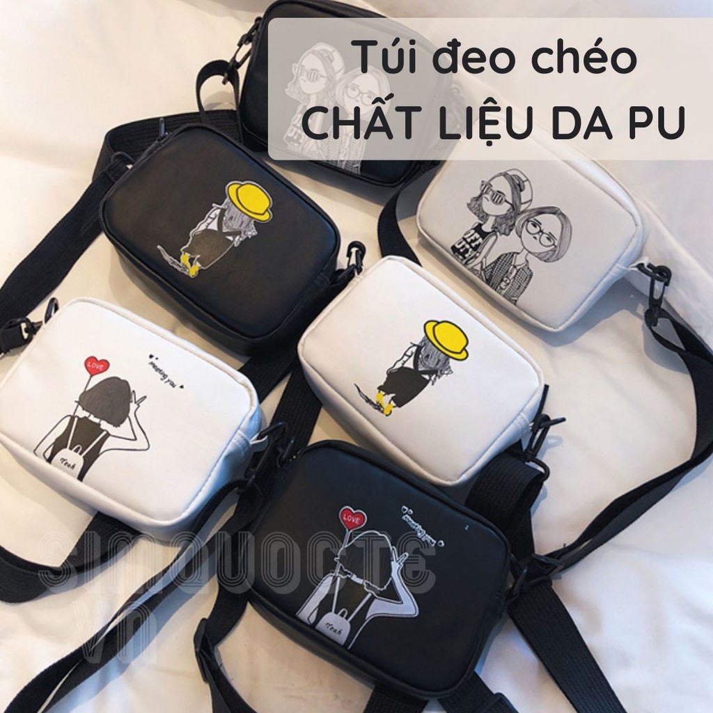 Túi đeo chéo da PU phong cách Hàn Quốc