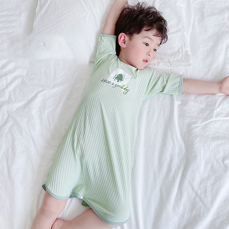 Đầm Ngủ Vải Lụa Lạnh Mỏng Thời Trang Xuân Hè Thông Dụng Cho Bé