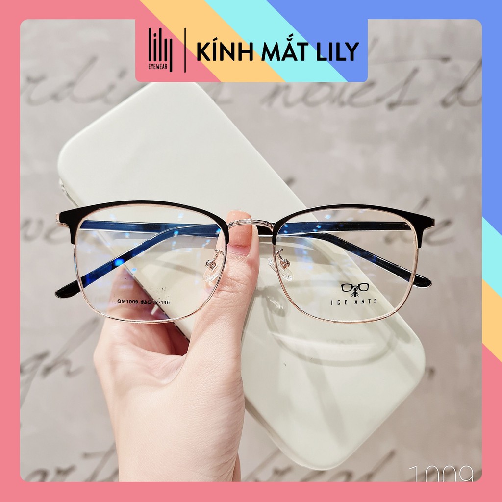 [Mã SKAMA07 giảm 8% đơn từ 250k] Gọng kính mắt kim loại tròn thời trang nhiều màu Lilyeyewear 1009