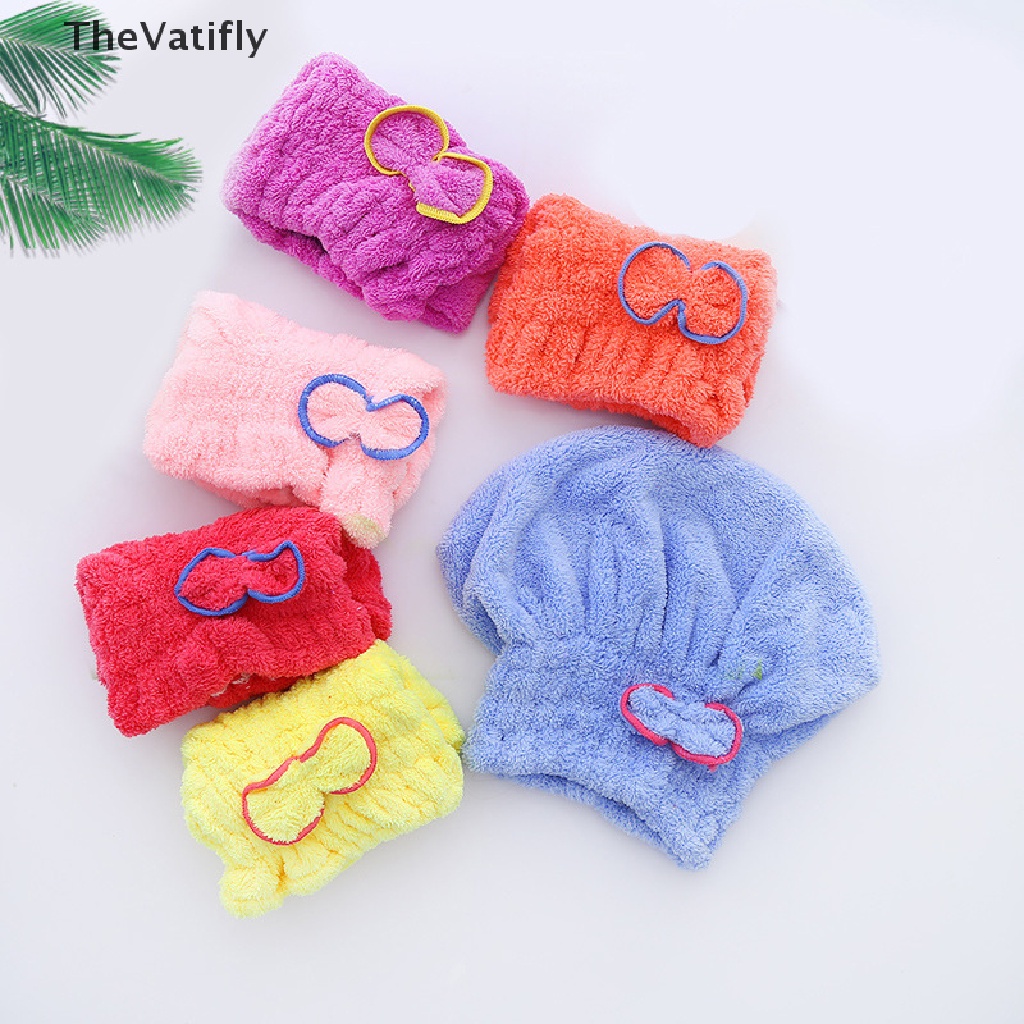 [Thevalifly] Khăn Tắm Quấn Tóc Nhanh Khô Sợi Nhỏ Đính Nơ Cho Spa HOT