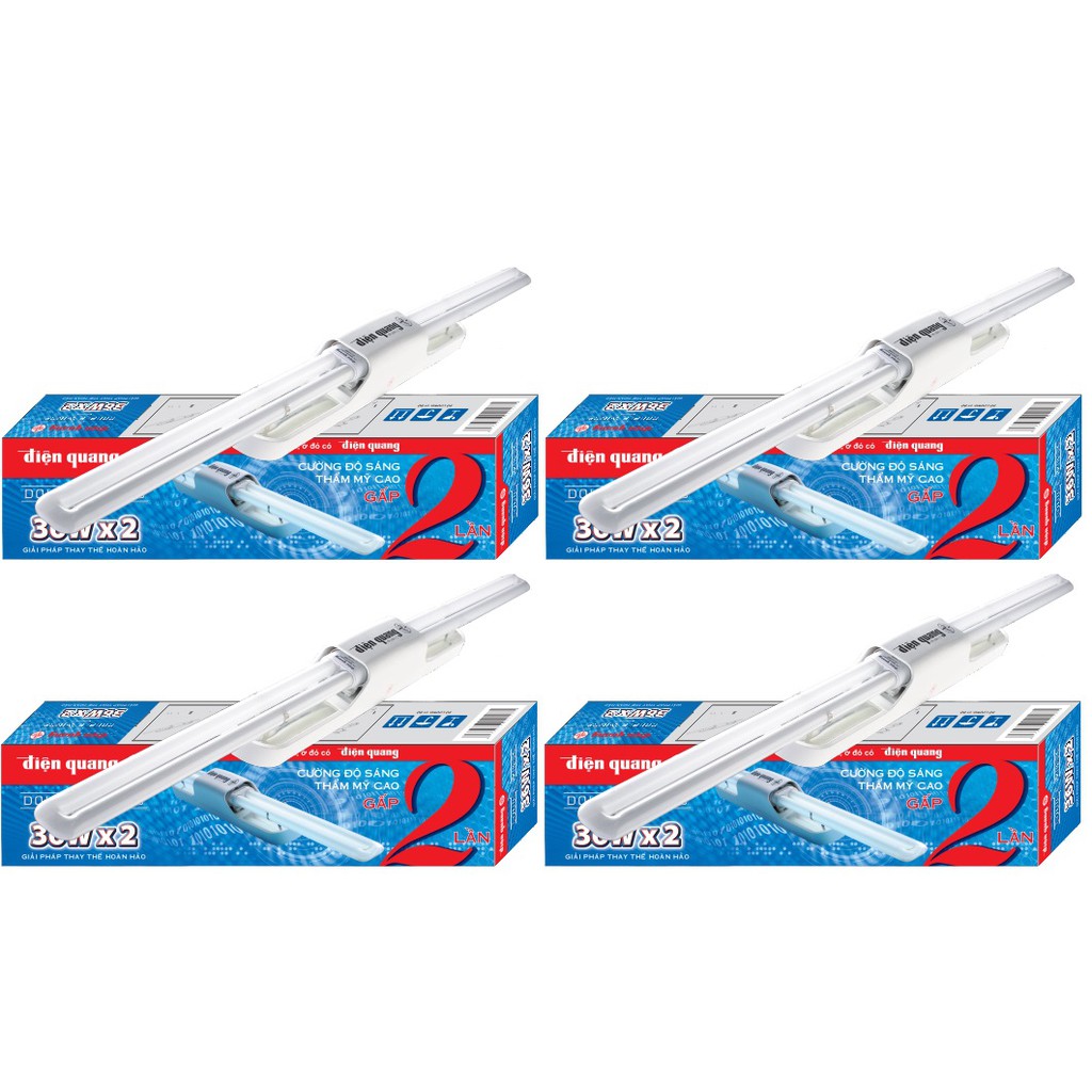 Combo 4 Bộ Đèn DoubleWings 2x36W Điện Quang