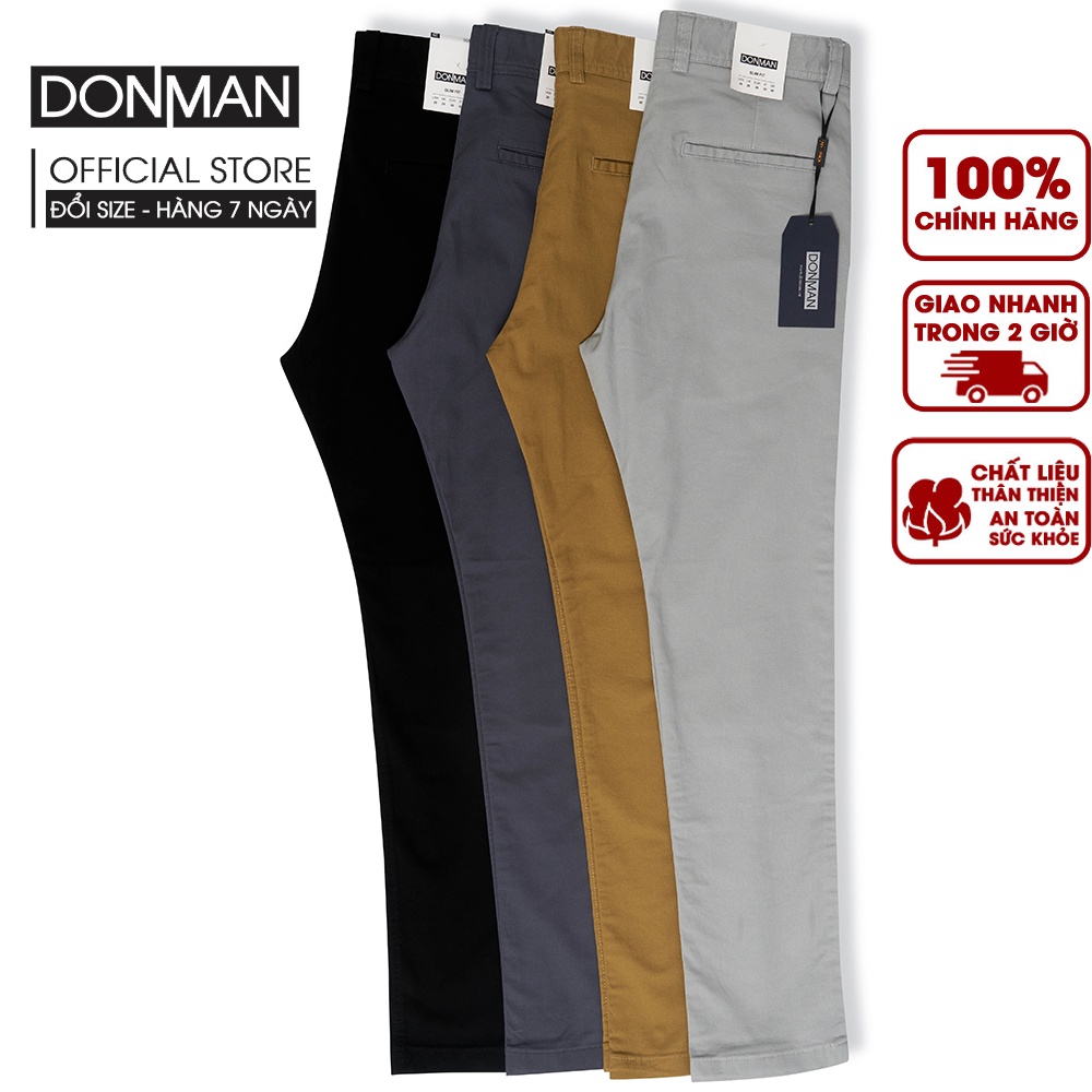 Quần kaki dài basic DONMAN nam công sở from simlfit vừa vặn và trẻ trung Chất kaki co giãn, vải siêu mát QDK01