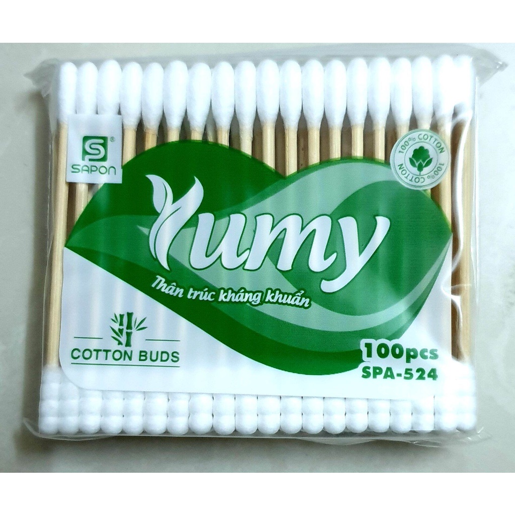Bông tăm thân gỗ kháng khuẩn YUMY_100 cây.