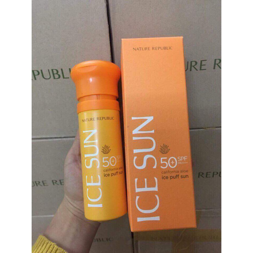KEM CHỐNG NẮNG ICE SUN SPF50 PA++++ CLEAR ICE PUFF SUN - NATURE REPUBLIC