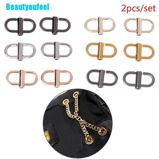 [Beautyoufeel 1Pair Adjustable Metal Buckles Chain Strap Bag Shorten Shoulder Bags Accessories