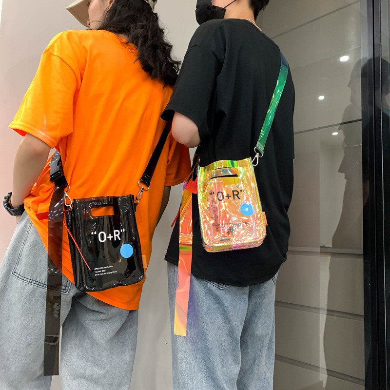 Túi Đựng Điện Thoại Bằng PVC Trong Suốt Màu laser Có Dây Đeo Vai Cho ko016