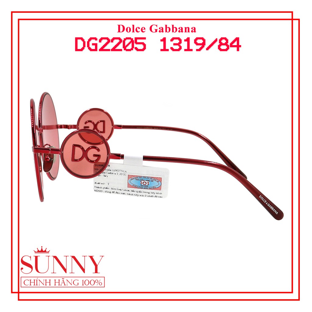 Kính mát chính hãng Dolce Gabbana DG2205 màu sắc thời trang, thiết kế dễ đeo bảo vệ mắt