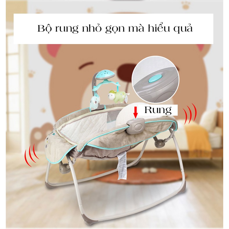 Nôi Rung Tự Động Cho Bé - Nôi Ingenuity Moonlight Rocking Sleeper (nôi rung tự đông cho bé có nhạc và ánh sáng) Mỹ